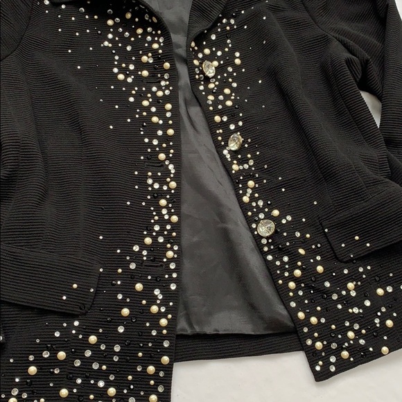 Joan Rivers Black bejeweled Blazer Sz. Small - Picture 4 of 7